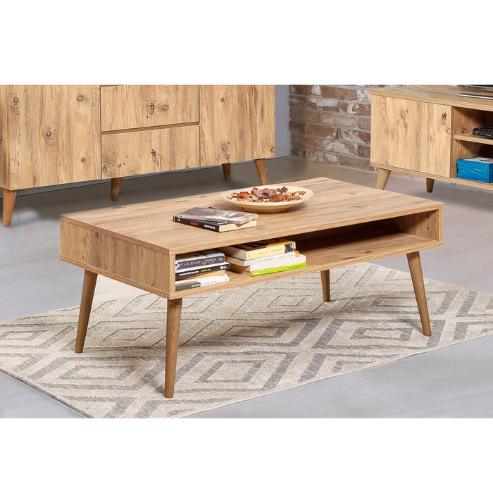 Hanah Home Viva - 200 Mesa de centro de 2 niveles en Pino Atlántico